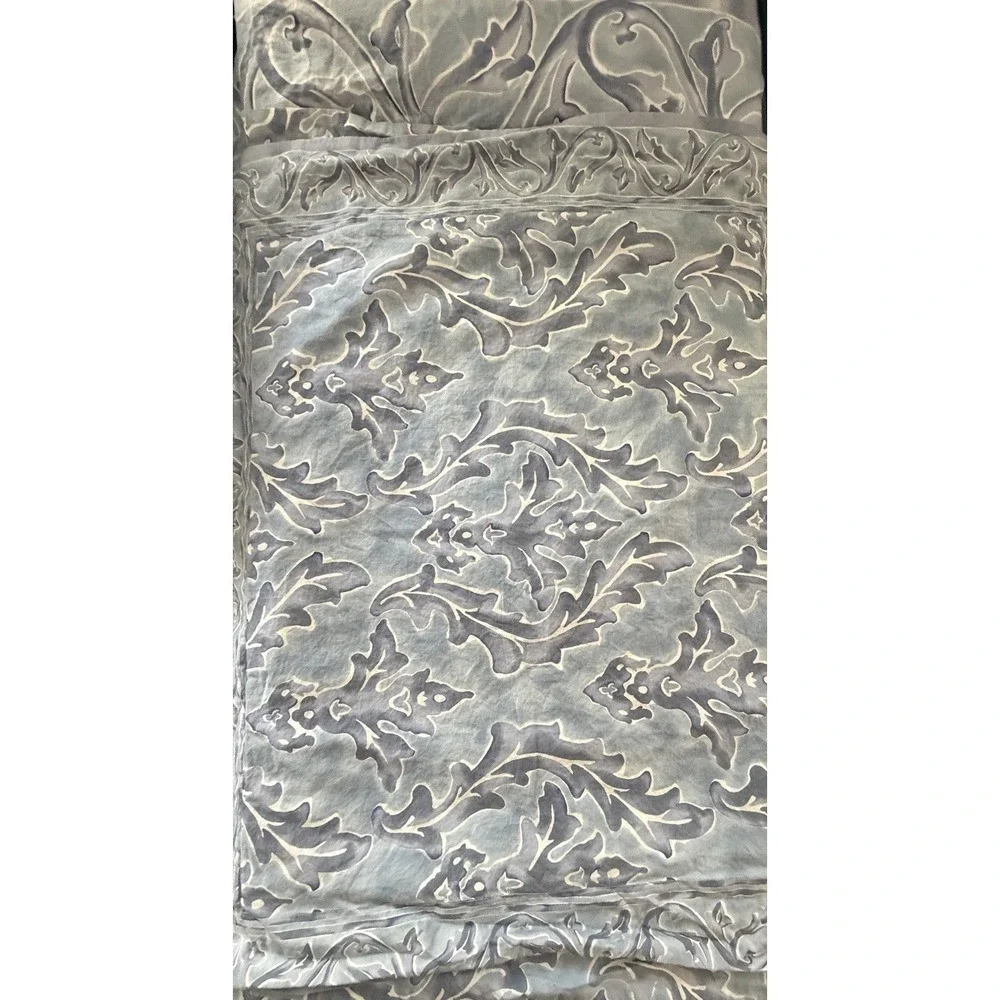 Restoration Hardware Blue Amalfi Rave Queen Size Duvet Cover Set Shams Italy